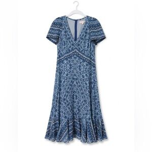 Rebecca Taylor Tangier Paisley Silk Midi Dress | Size 2